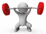 Weight Lifting Represents Bar Bell And Athletic 3d Rendering Stock Photo