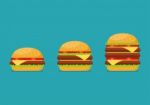 Three Hamburgers Set Stock Photo