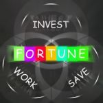 Fortune Displays Work Save And Investing Stock Photo