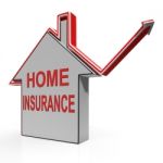 Home Insurance House Shows Protection And Cover Stock Photo