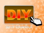 Diy Button Represents Do It Yourself And Contractor Stock Photo