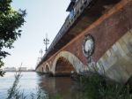 Pont De Pierre (peter's Bridge) Over The River Garonne In Bordea Stock Photo