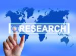 Research Map Represents Internet Researcher Or Experimental Anal Stock Photo