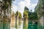 Travel Island And Green Lake ( Guilin Of Thailand ) Stock Photo