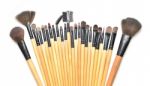 Make-up Brushes Isolated On White Background Stock Photo