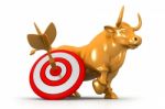 Business Bull And Target Stock Photo