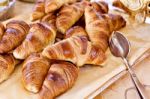 Croissant Bread On Buffet Line Stock Photo