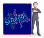 Strategy Words Shows Planning Strategic And Tactics Stock Photo
