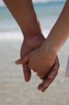 loving couple Holding Hands Stock Photo