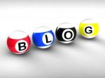 Blog Word Shows Weblog Blogging Stock Photo
