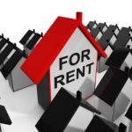 For Rent House Means Leasing To Tenants Stock Photo