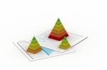 Graph And Layered Cone Stock Photo