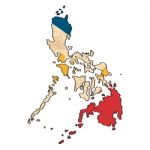 Philippines Map On  Flag Drawing ,grunge And Retro Flag Series Stock Photo