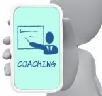 Coaching Online Represents Give Lessons And Cellphone 3d Renderi Stock Photo