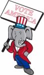 Republican Elephant Mascot Vote America Cartoon Stock Photo