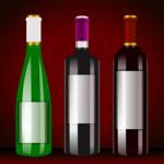 Row Of Wine Bottles Stock Photo