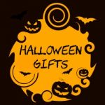 Halloween Gifts Represents Haunted Package Spooky Surprises Stock Photo