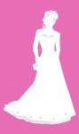 White Silhouette Bride Standing Stock Photo