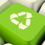 Recycle Computer Key In Green Stock Photo