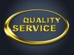 Quality Service Sign Represents Help Desk And Advice Stock Photo