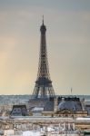 Eiffel Tower At Sunset Stock Photo