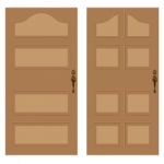 Wooden Door On A White Background. Wooden Texture Stock Photo