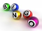 Bingo Balls Showing Luck At Lottery Stock Photo