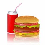 Burger And Drink Stock Photo