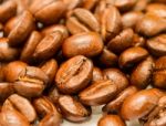 Roasted Coffee Beans Represents Hot Drink And Brown Stock Photo