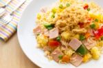 Thai Food Fried Rice With Ham, And Pineapple Stock Photo