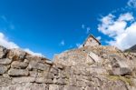 Guardhouse In Machu Picchu, Andes, Sacred Valley, Peru Stock Photo