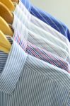 Shirts On Wooden Hanger Stock Photo