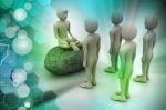 3d People In Meditation Stock Photo