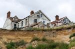 Happisburgh, Norfolk/uk - August 6 : Coastal Erosion At Happisbu Stock Photo