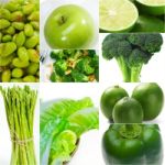Green Healthy Food Collage Collection Stock Photo
