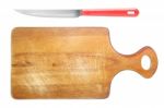 Cutting Board And Knife Stock Photo