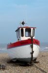 Fishing Boat On The Beach At Dungeness Stock Photo