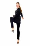 Businesswoman Dancing Stock Photo
