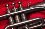 Old Trumpet Valve Stock Photo