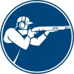 Trap Shooting Shotgun Circle Icon Stock Photo