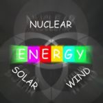 Natural Energy Displays Nuclear Wind And Solar Power Stock Photo