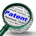 Patent Magnifier Definition Shows Protected Invention Or Legal D Stock Photo