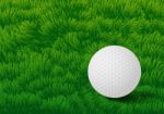 Golf Ball On Grass Field Background- Illustration Stock Photo