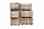 Wood Pallets - Crates For Transportation  - Strong Cargo Security Isolated - White Background Stock Photo