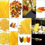 Various Type Of Italian Pasta Collage Stock Photo