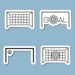 Soccer Line Icon Set Stock Photo