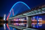 Expro Bridge At Night In Daejeon,korea Stock Photo