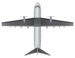 Top View Of Narrow Body Passenger Propeller Airplane Stock Photo