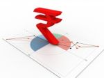 Indian Rupee Sign On Business Chart Stock Photo