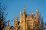 View Of The Sunlit Houses Of Parliament Stock Photo